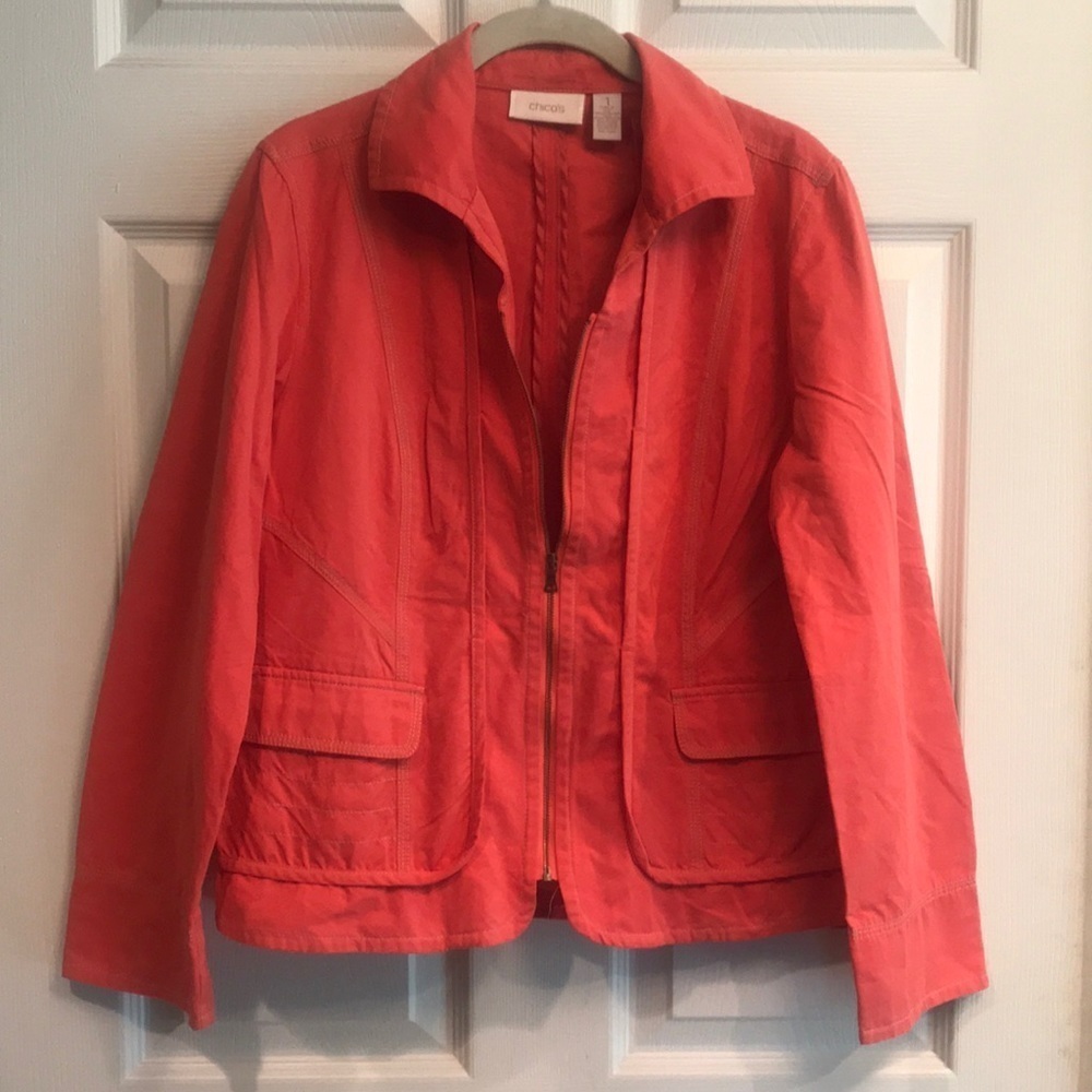 Chico’s brand size 1 zip front lightweight jacket